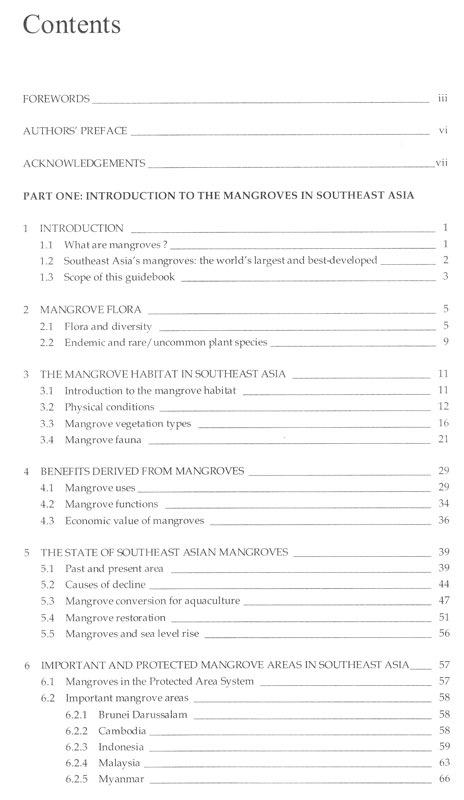 Mangrove Guidebook for Southeast Asia - inhaltsverzeichnis
